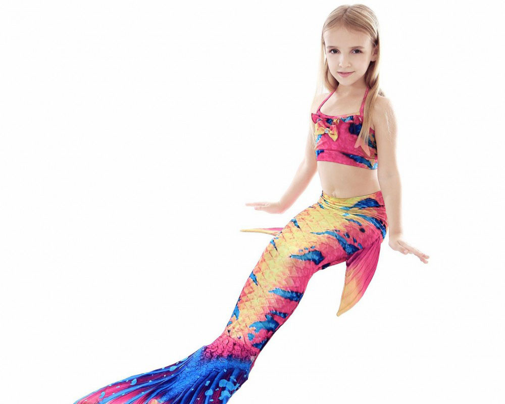Mermaid Tails For Kids Girls Mermaid Swimsuits Bikini Sets With Tops
