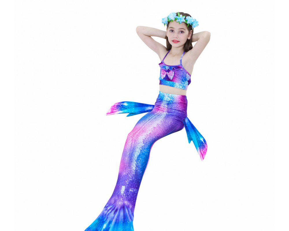 Mermaid Tails For Girls Swimmimg Bikini Purple Mermaid Bathing Suit Set