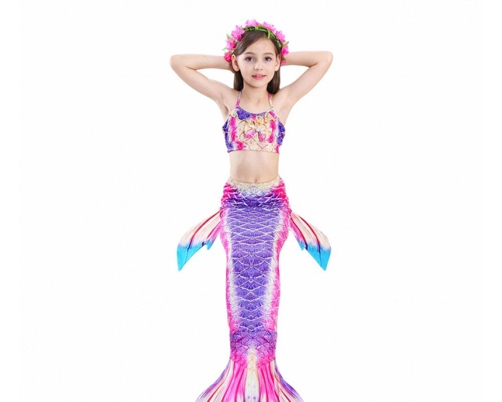 Mermaid Tails For Girls Swimmimg Bikini Pink Mermaid Bathing Suit Set