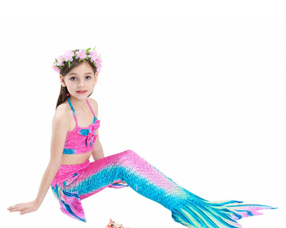 Swimmable Mermaid Tails For Swimming Bikini Swimsuit Set For Kids
