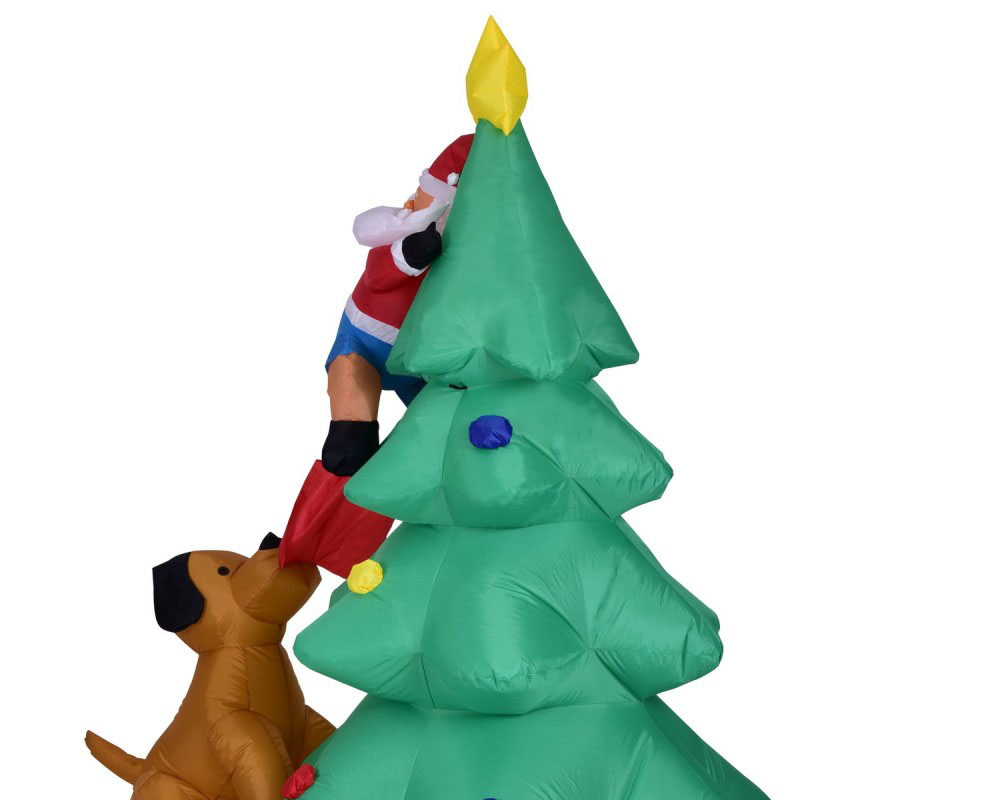 Inflatable Christmas Tree With Santa And Dog Led Christmas Decorations