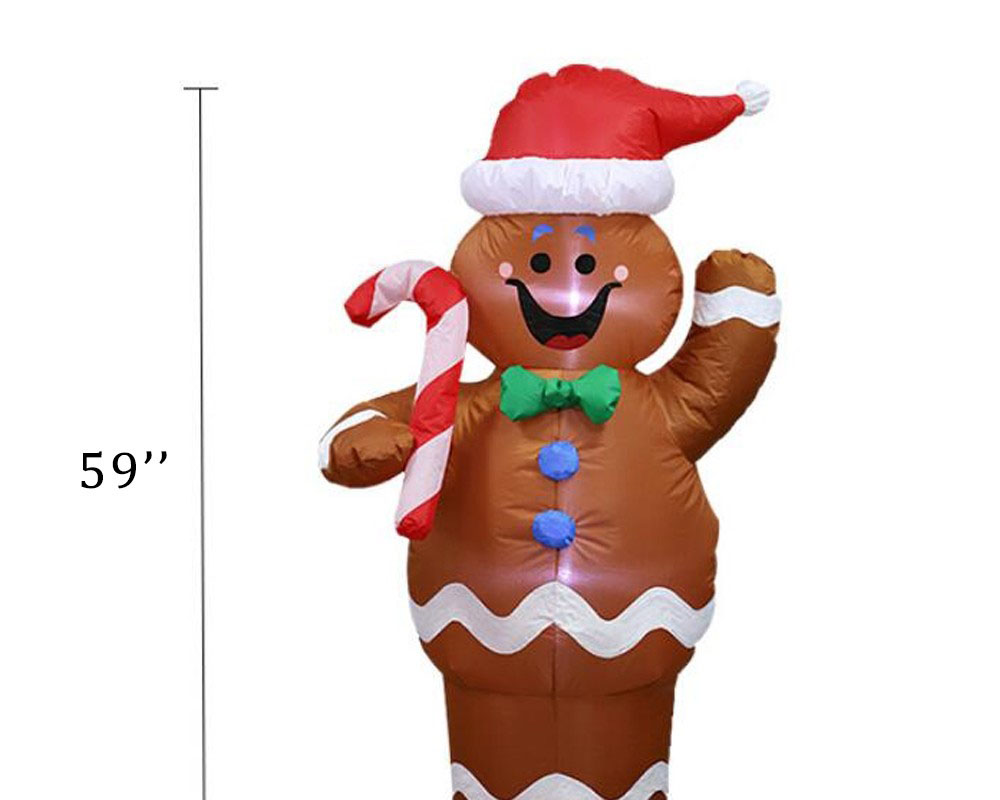 Inflatable Santa Cookie Blow Up Christmas Decorations Led Light