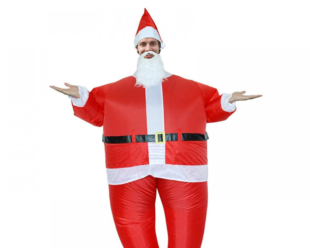 Inflatable Santa Claus Costume Blow Up Christmas Party Costume