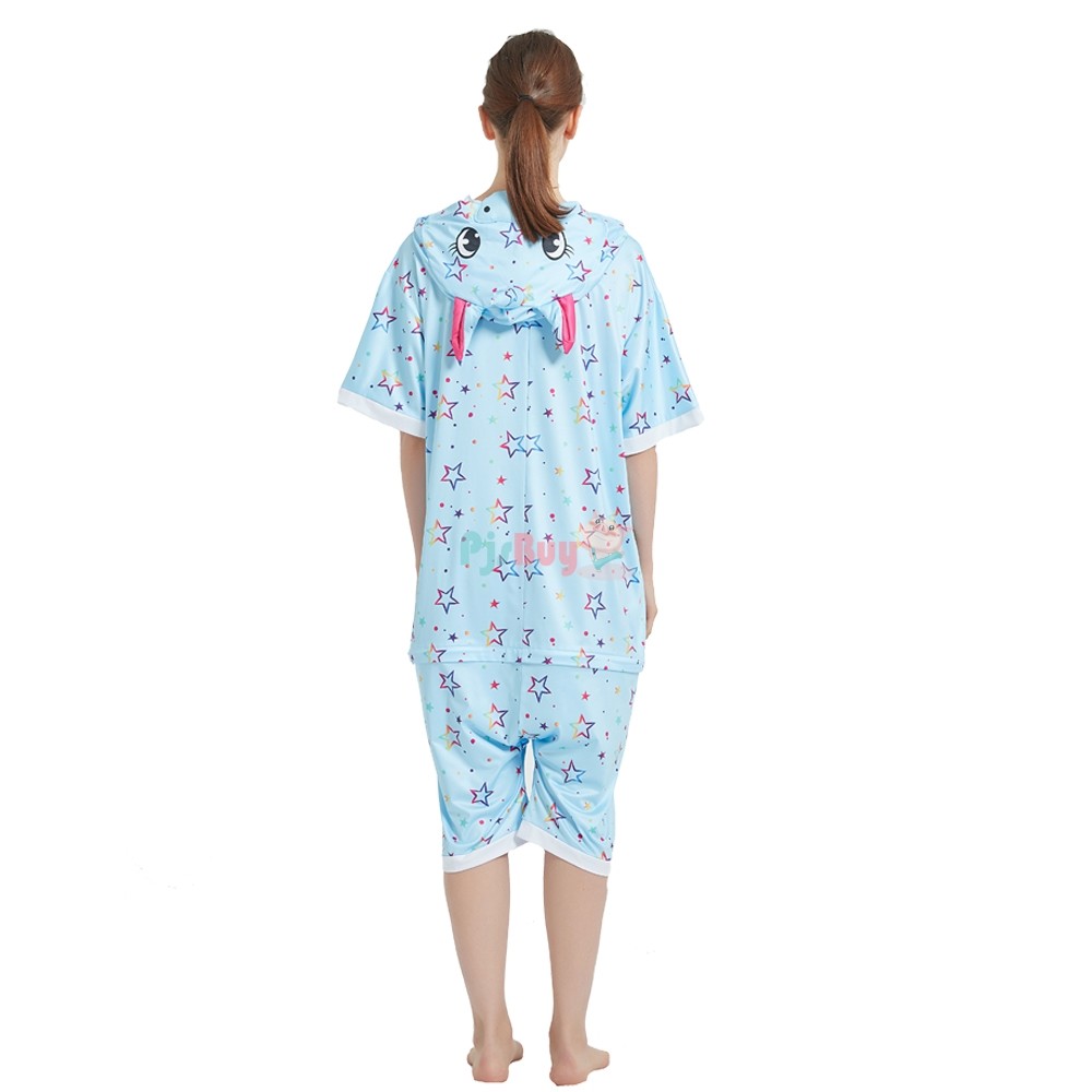 Blue Star Unicorn Onesie Pajamas Short Sleeve