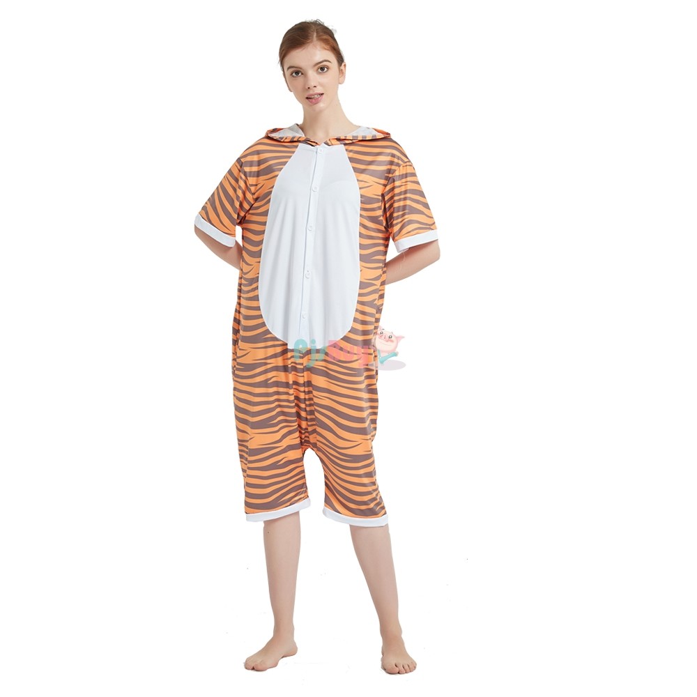 Tiger Onesie Pajamas Short Sleeve
