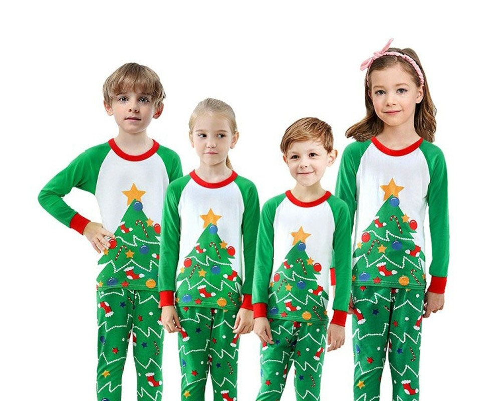 Family Christmas Pajamas Sets Holiday Pajamas Xmas Tree Pirnt