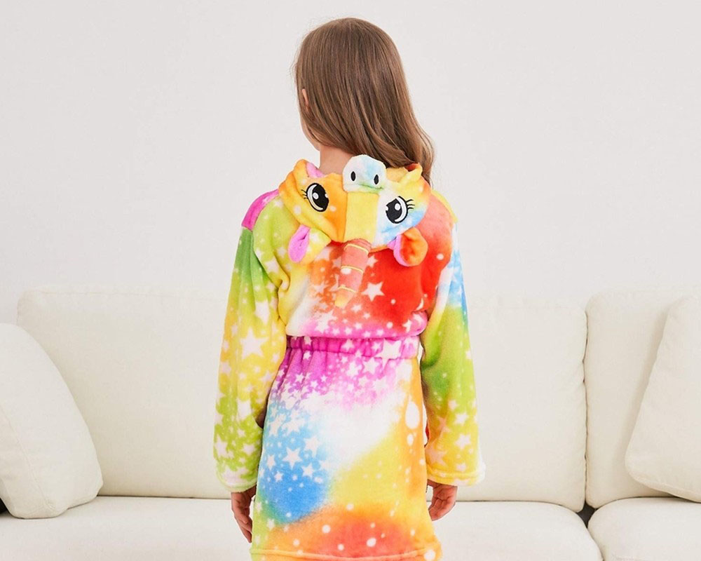 Soft Unicorn Hooded Bathrobe Sleepwear Unicorn Gifts for Girls