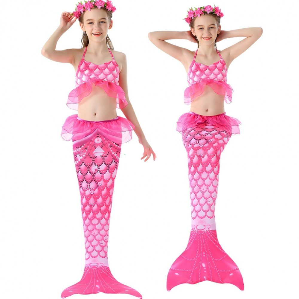 Girls Mermaid Swimsuit Mermaid Tail Bathing Suit Pink