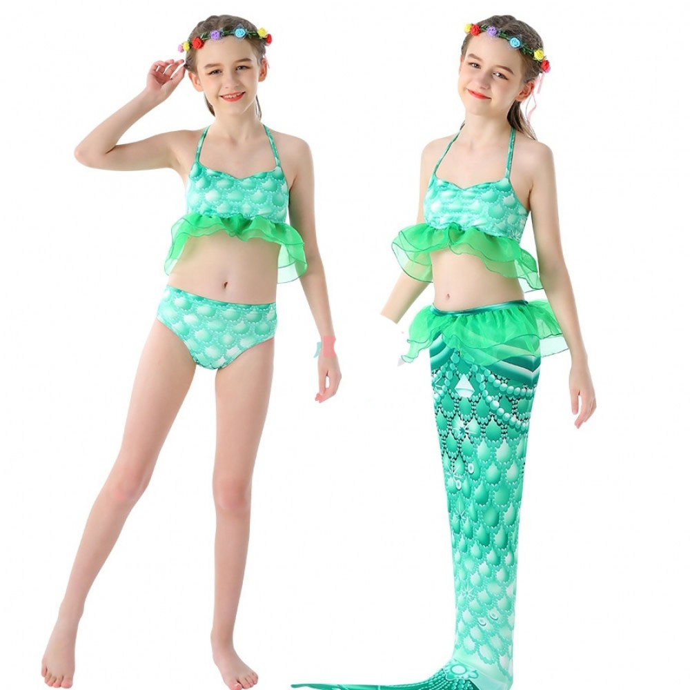 Girls Mermaid Swimsuit Mermaid Tail Bathing Suit Green