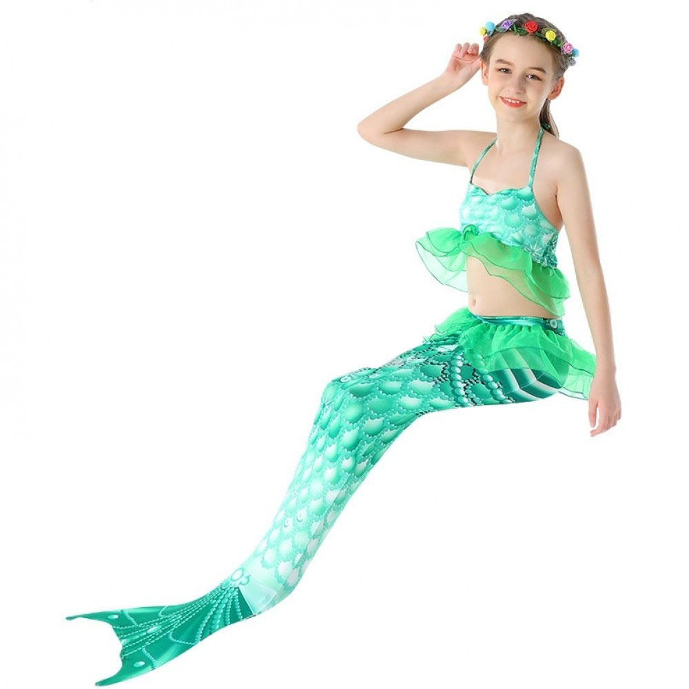 Girls Mermaid Swimsuit Mermaid Tail Bathing Suit Green