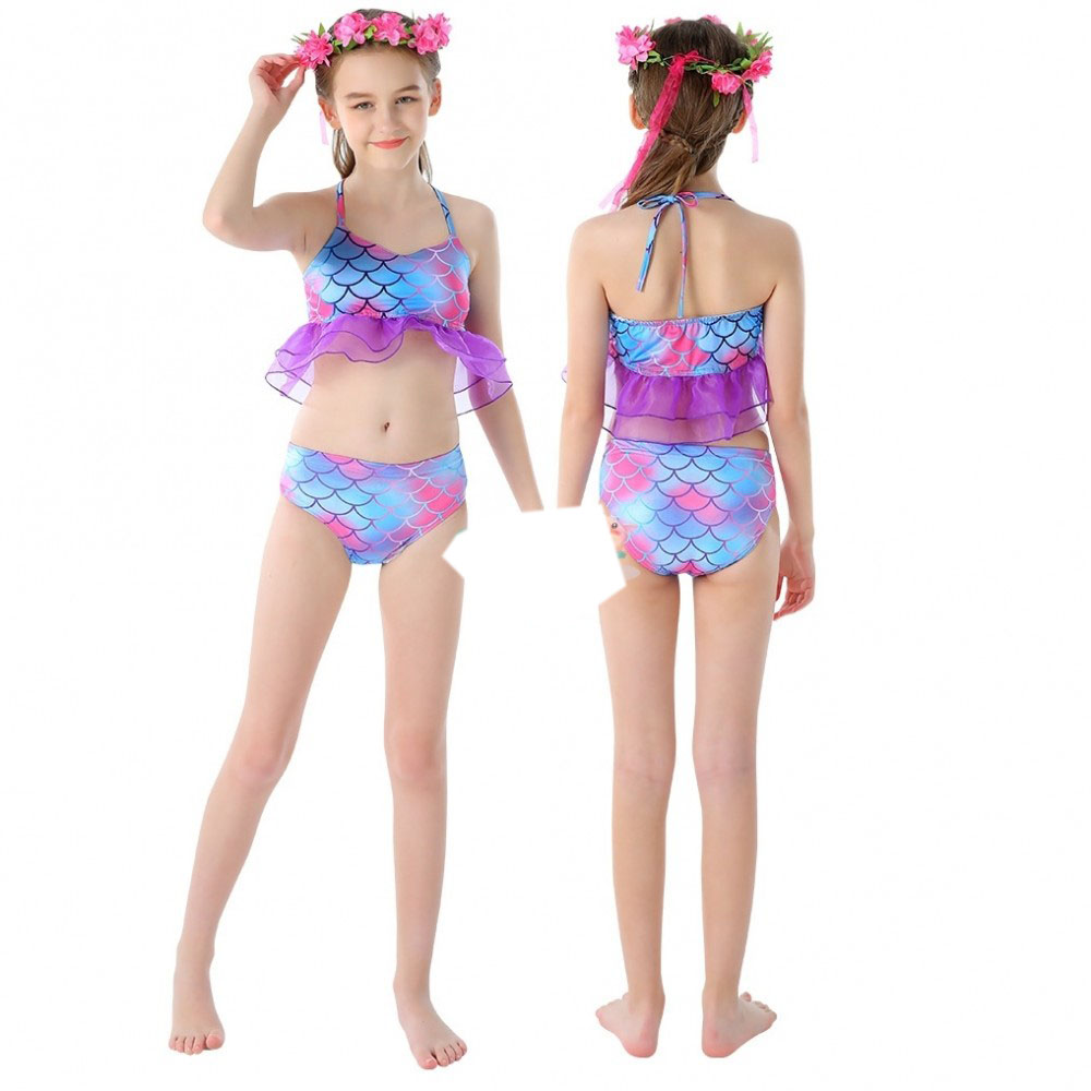 Girls Mermaid Swimsuit Mermaid Tail Bathing Suit Purple
