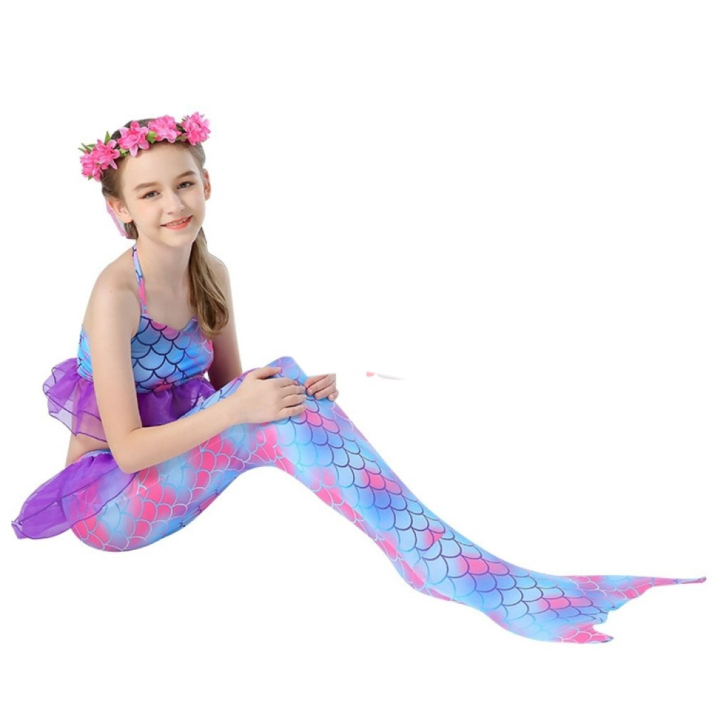 Girls Mermaid Swimsuit Mermaid Tail Bathing Suit Purple