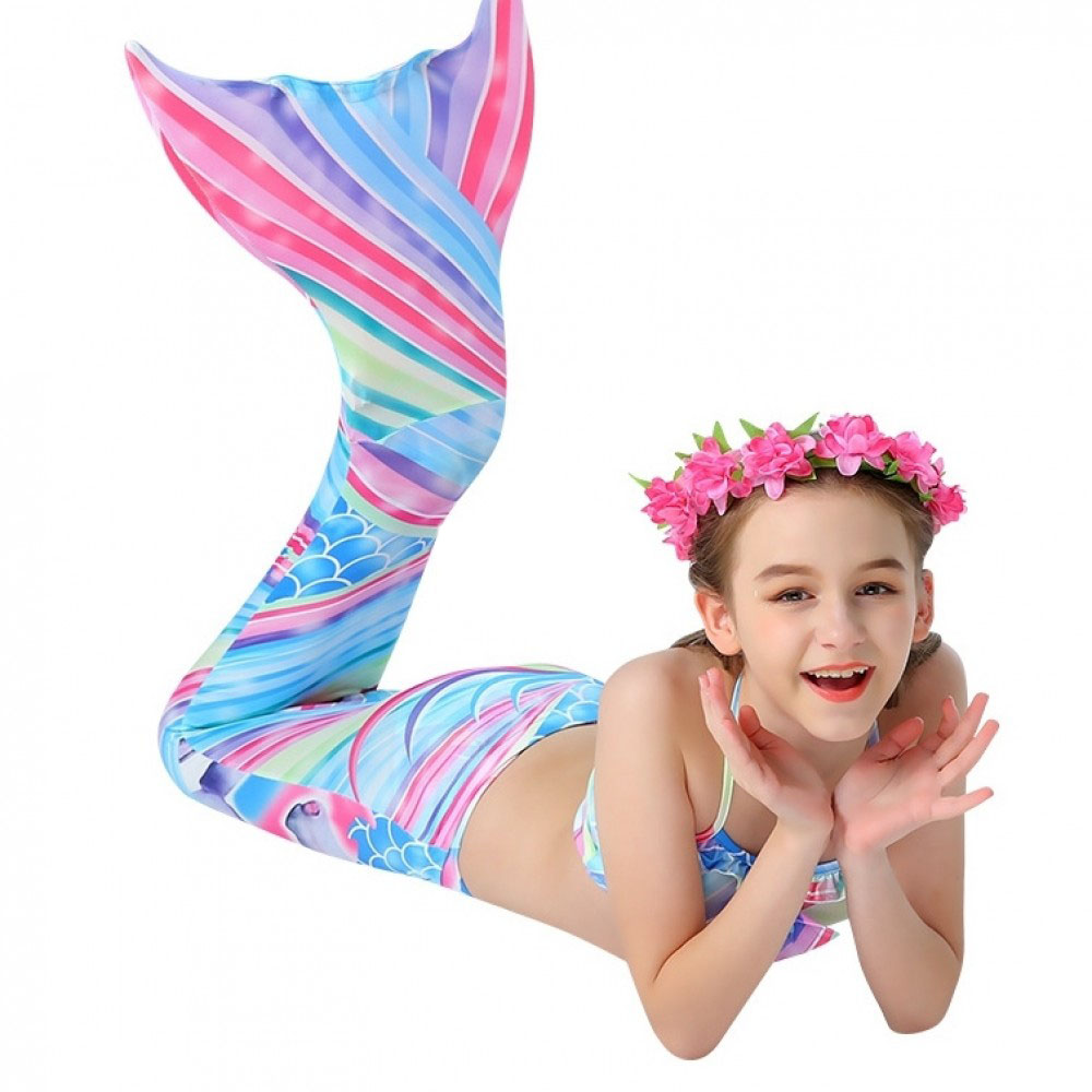 Girls Mermaid Swimsuit Mermaid Tail Bathing Suit Rainbow