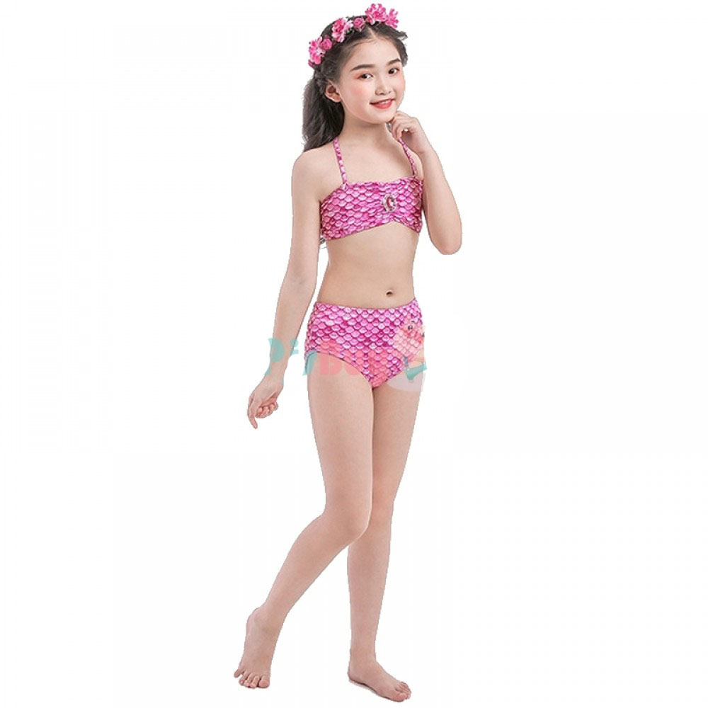Pink Mermaid Tails for Kids Monofin Can Be Added for Swimming
