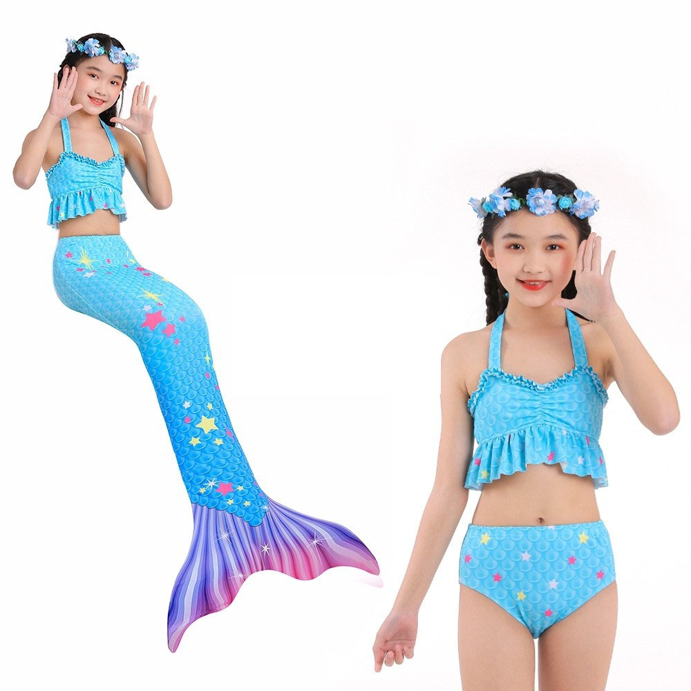 Blue Mermaid Tail for Kids Girls Mearmaid Swimsuit