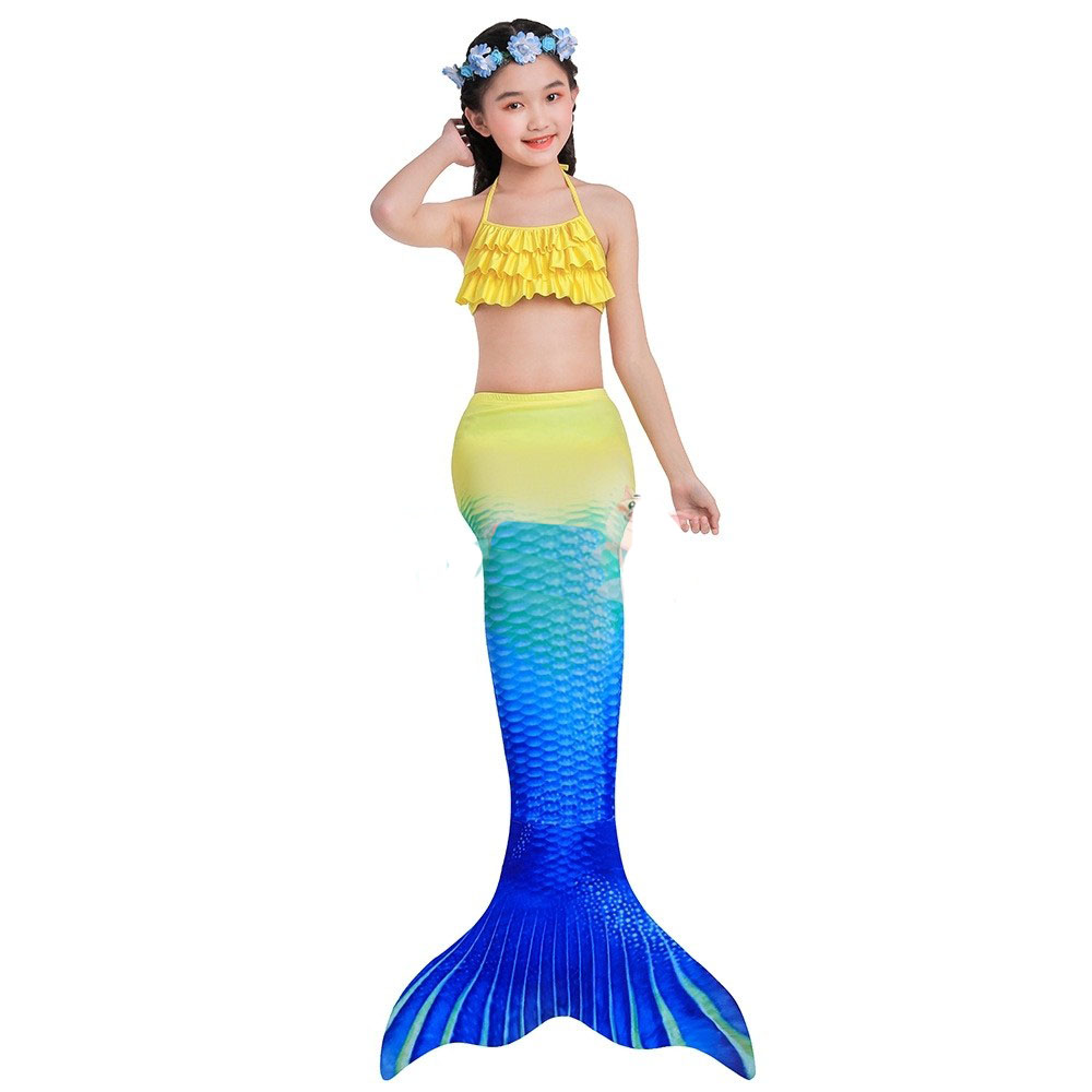Girls Blue Mermaid Tail for Swimming Mermaid Bathing Suit