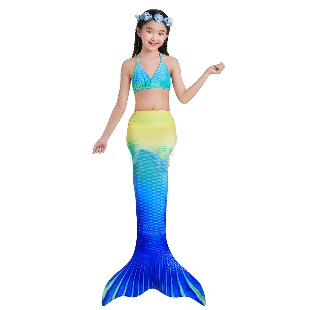 Realistic Blue Mermaid Tail for Kids Swimming Mermaid Bathing Suit