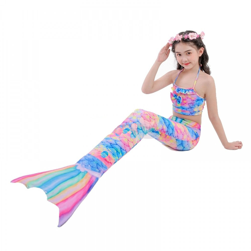 Girls Rainbow Mermaid Tail for Swimming Bathing Suit