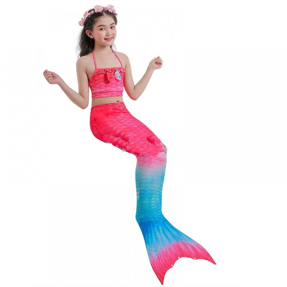 Girls Pink Mermaid Tail for Swimming Bathing Suit