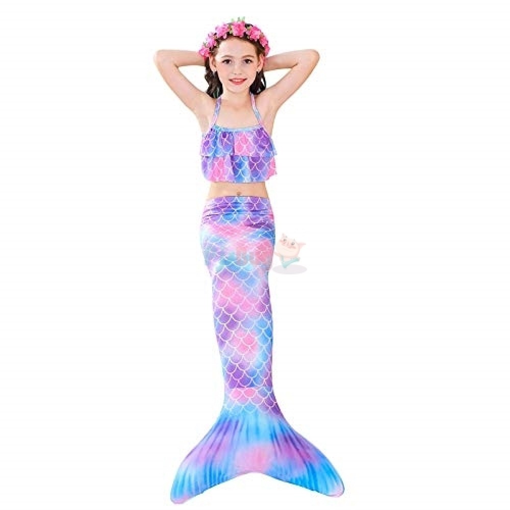 Purple Mermaid Tail for Girls Bathing Suit