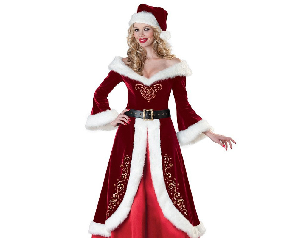 Santa Claus & Mrs Claus Costume Santa Suit Outfit Full Sets
