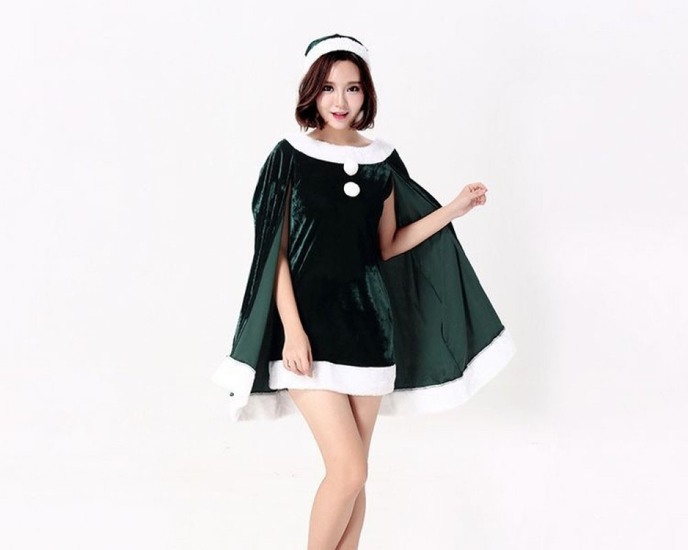 Mrs Claus Costume Outfit Elegant Womens Santa Dress