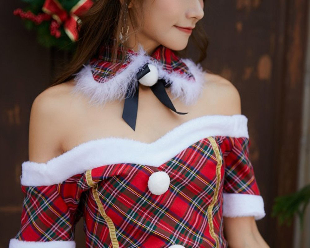 Mrs Claus Outfit Cute Santa Dress Red Plaid