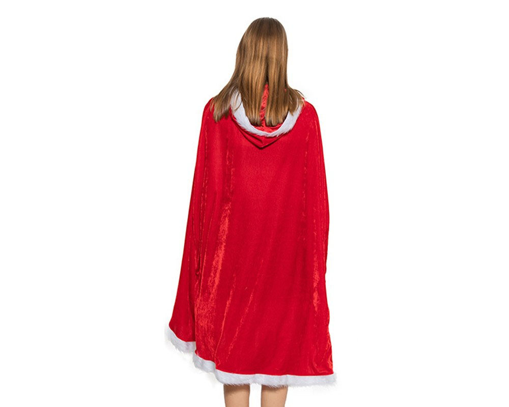 Womens Santa Outfit Christmas Cloak