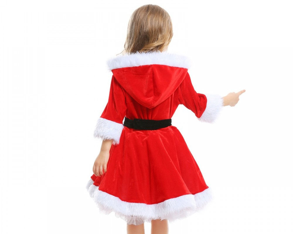 Girls Santa Dress Cute Christmas Costume For Kids