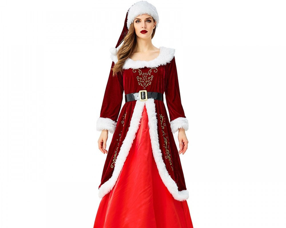 Mrs Claus Costume Outfit Womens Santa Outfit Dress