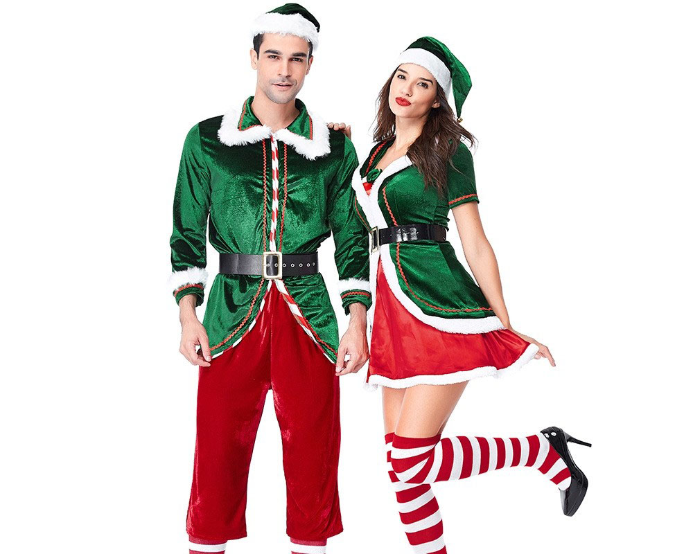 Adult Elf Costume Outfit For Men Christmas Costume