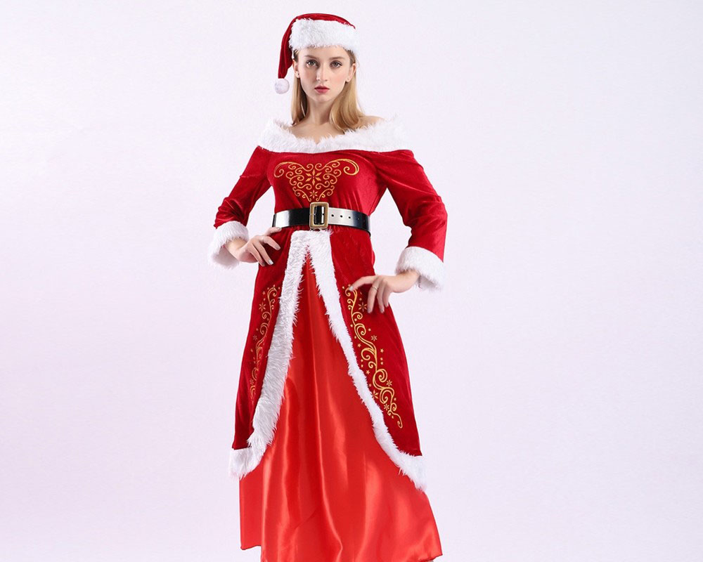 Mrs Claus Outfit Dress Christmas Costumes For Women