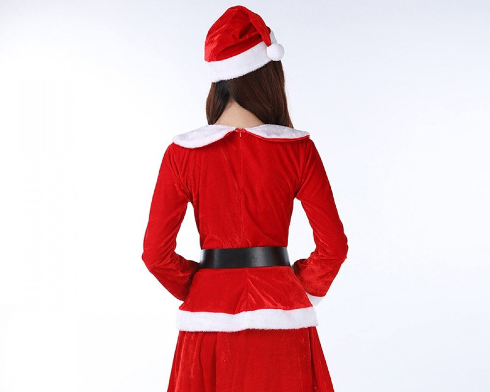Womens Christmas Costumes Santa Dress Sets With Hat