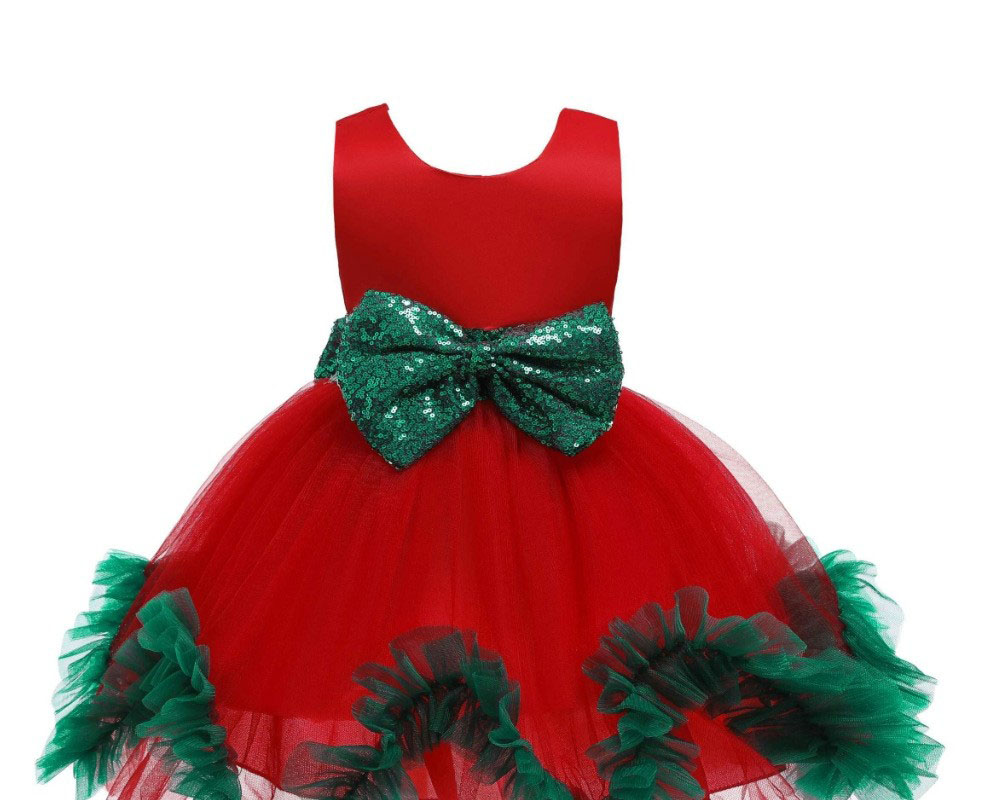 Girls Santa Dress Christmas Praty Tutu Princess Dress Red