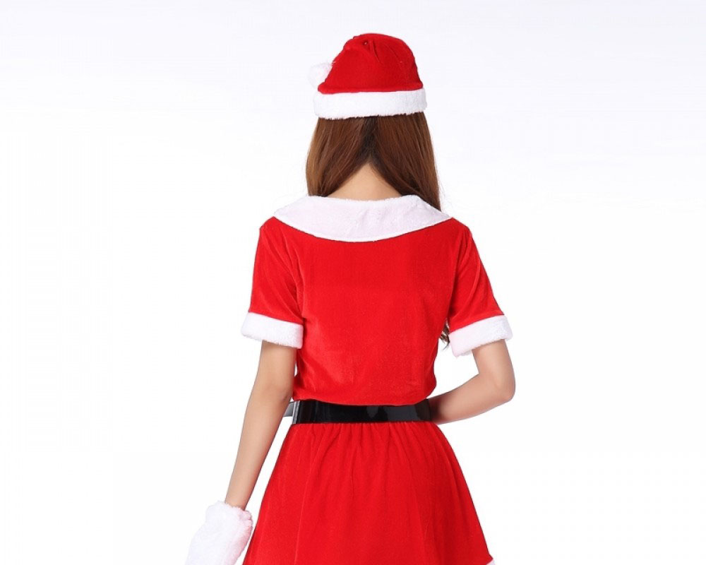 Santa Dress For Women Christmas Costume Outfit With Hat