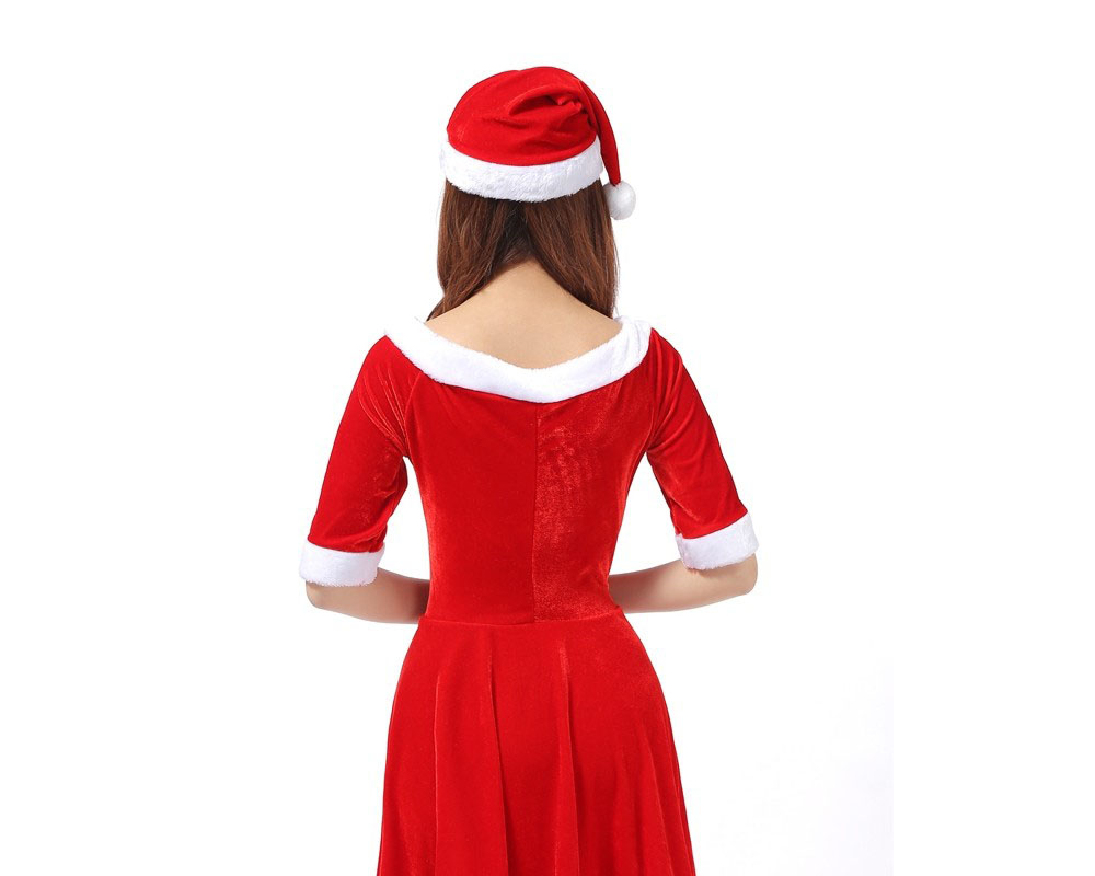 Womens Santa Outfit Costume Santa Dress With Hat
