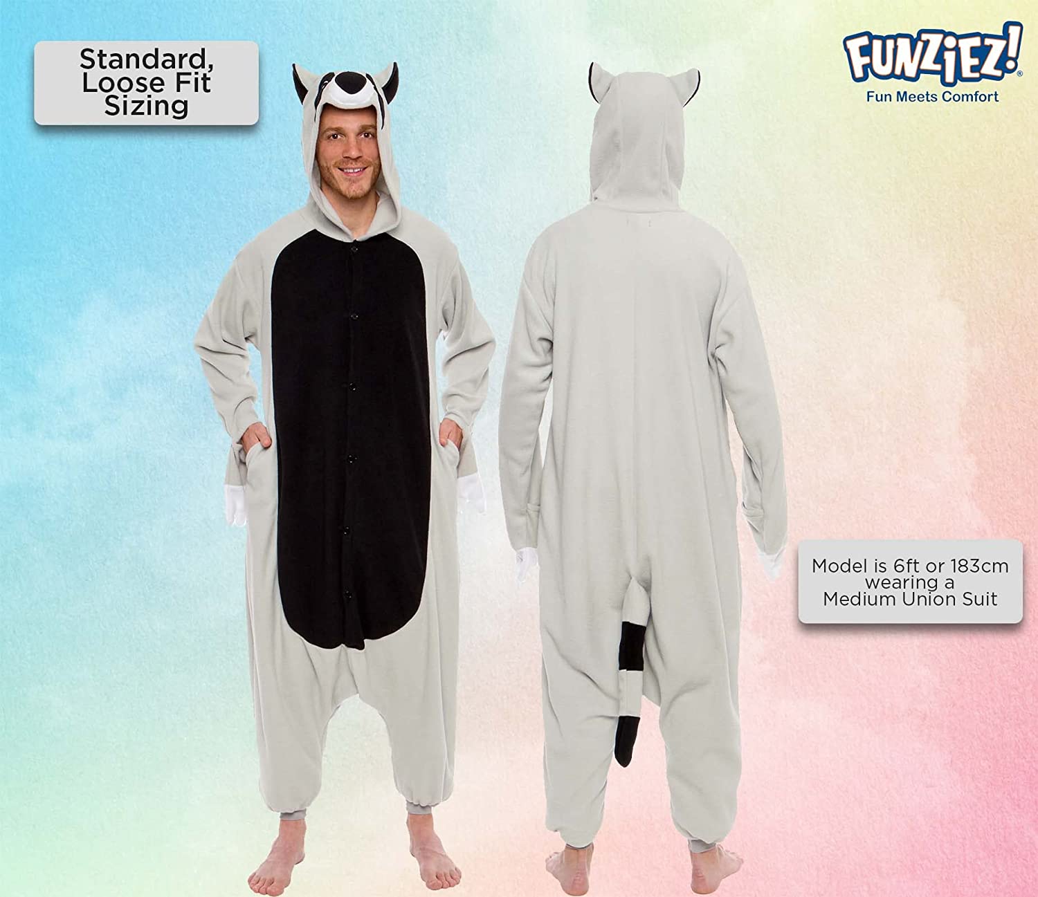 Adult Plush One Piece Cosplay Animal Raccoon Costume