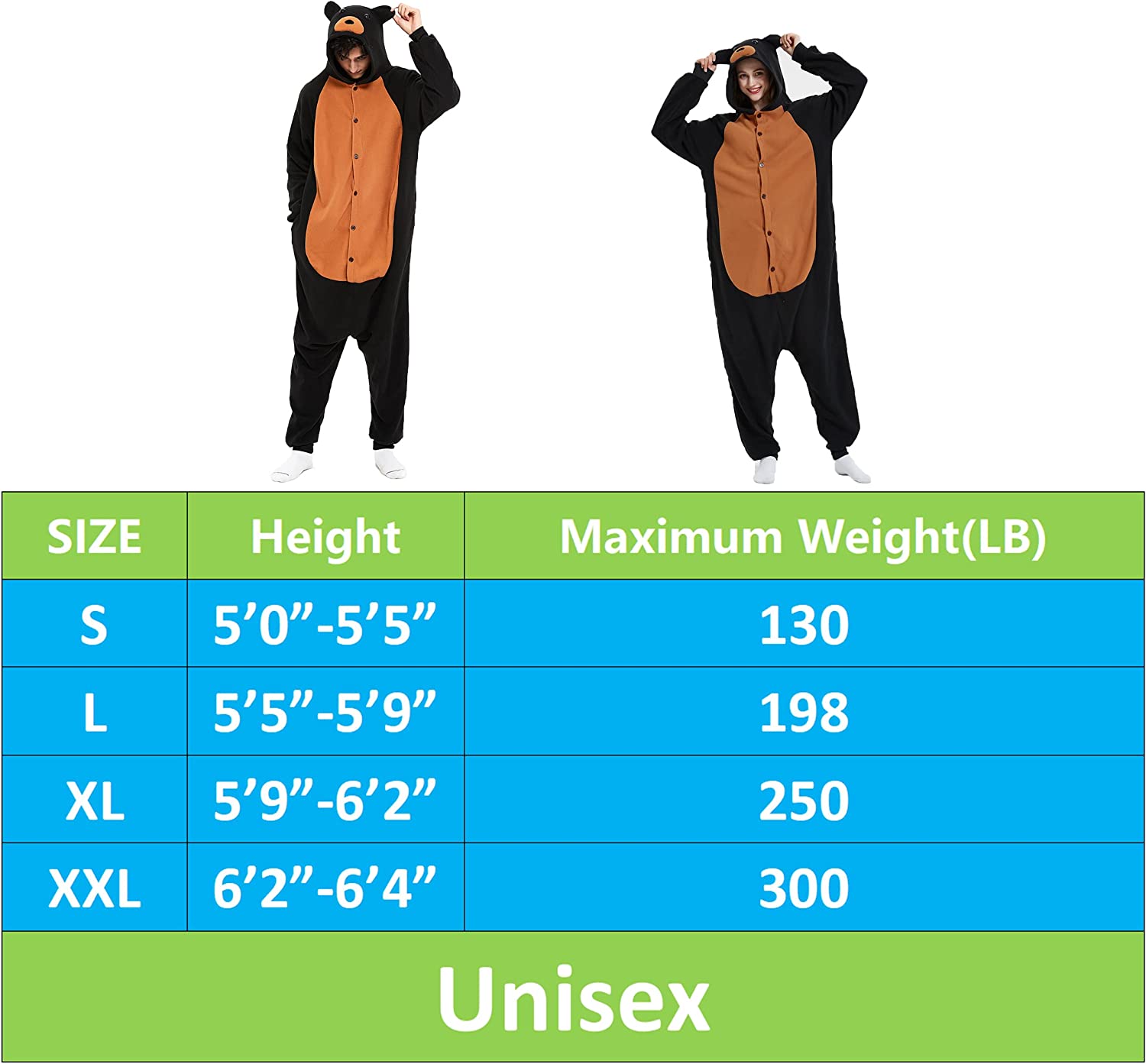 Black Bear Onesie Animal Women/Men Adult Costume Pajamas for Teen
