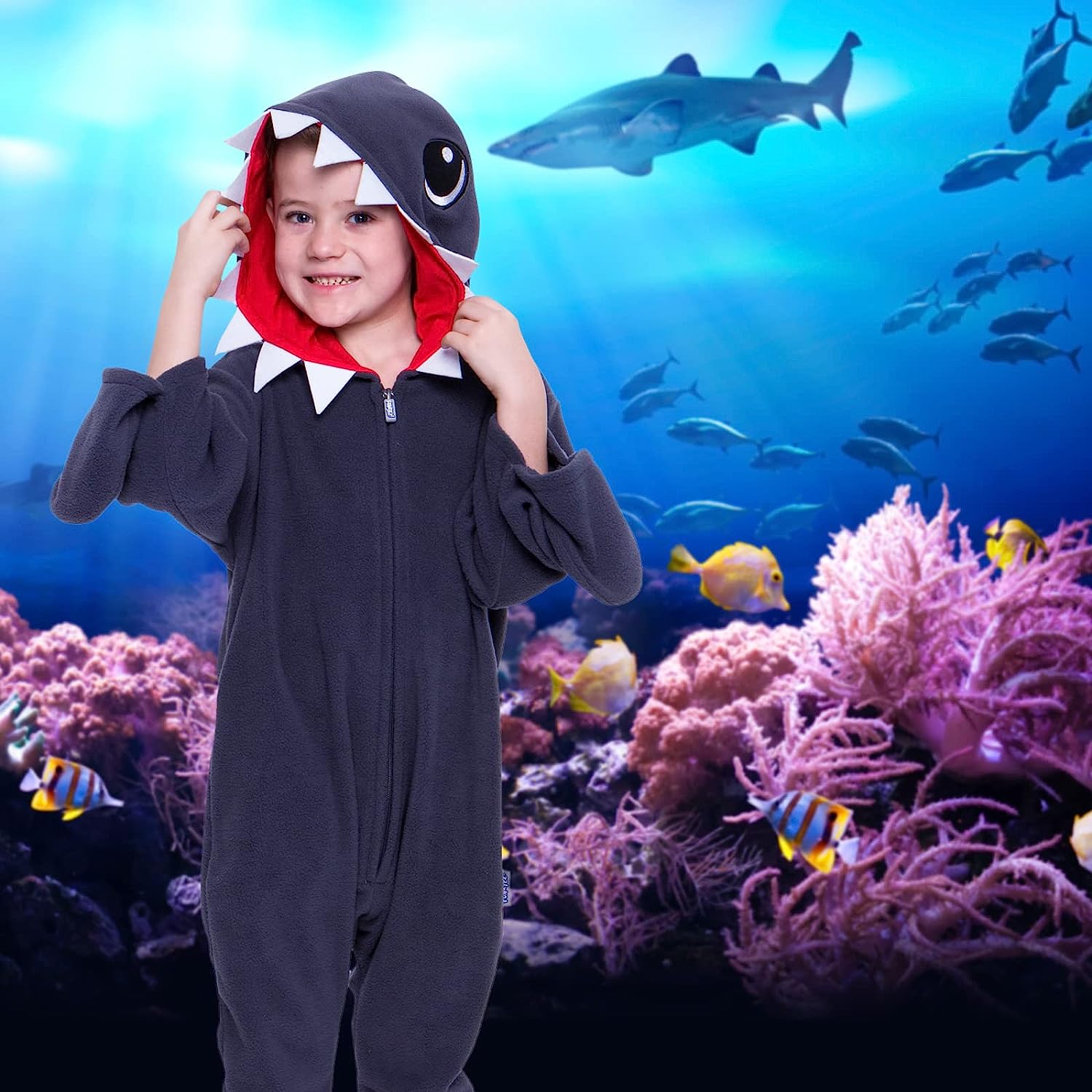Unisex Shark Cosplay Kids One Piece Animal Costume