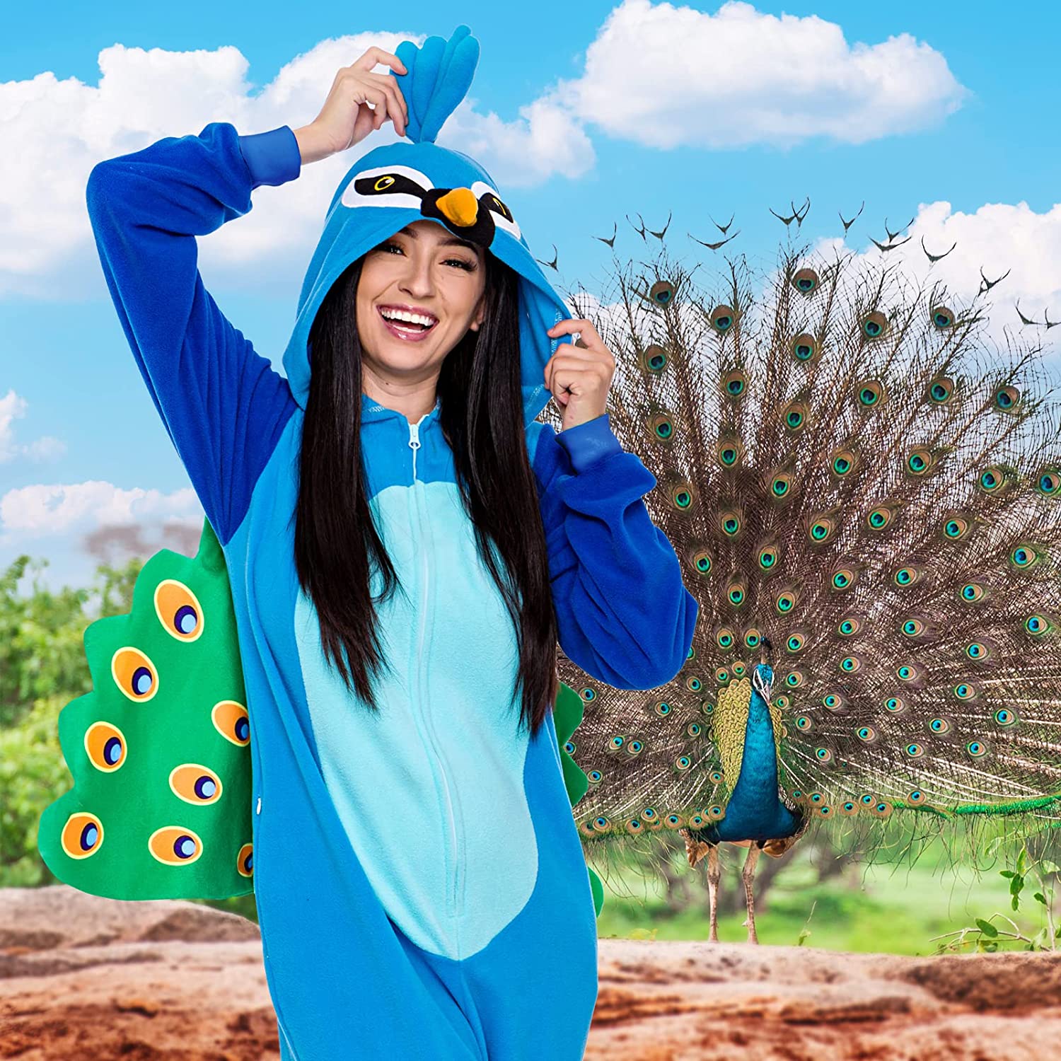 Peacock Parrot Halloween One Piece Cosplay Suit for Adults