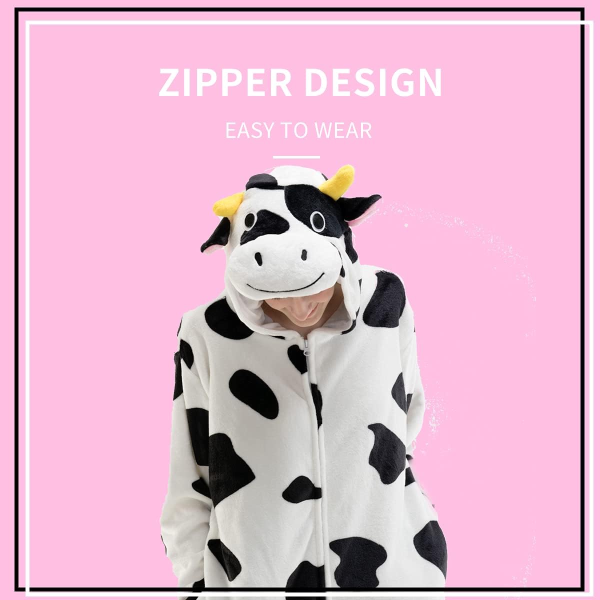 Unisex Adult Cow Cosplay Animal Onesie Pajamas