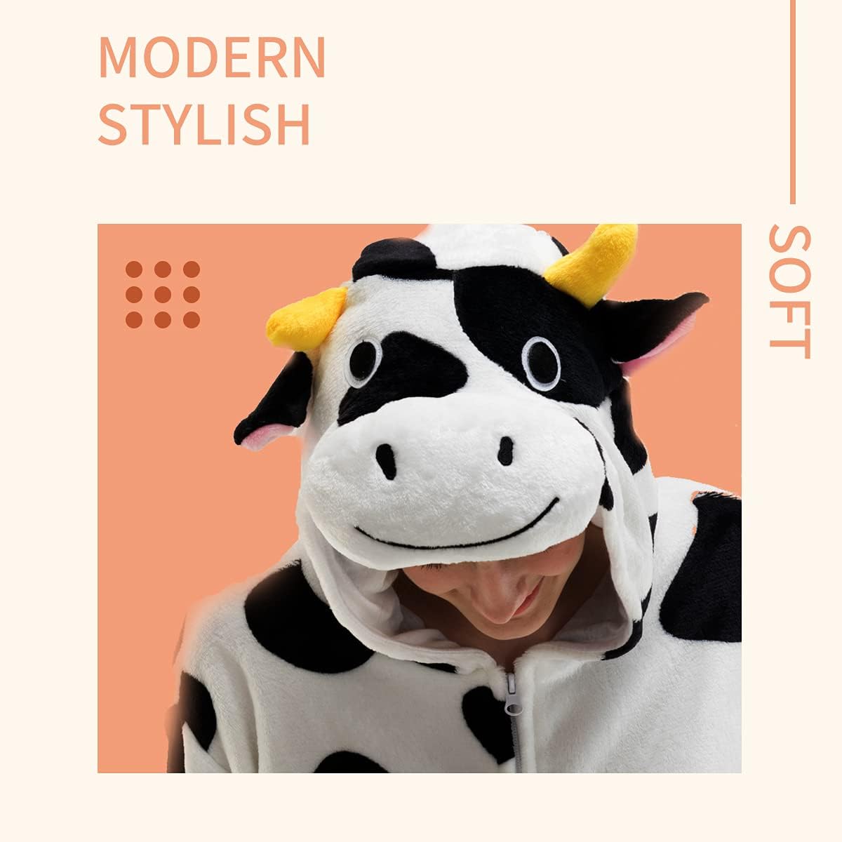 Unisex Adult Cow Cosplay Animal Onesie Pajamas