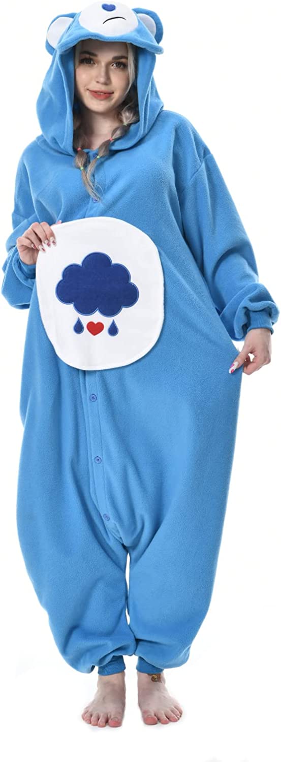 Blue Cloudy Bear Adult One Piece Paiamas Plush Costume