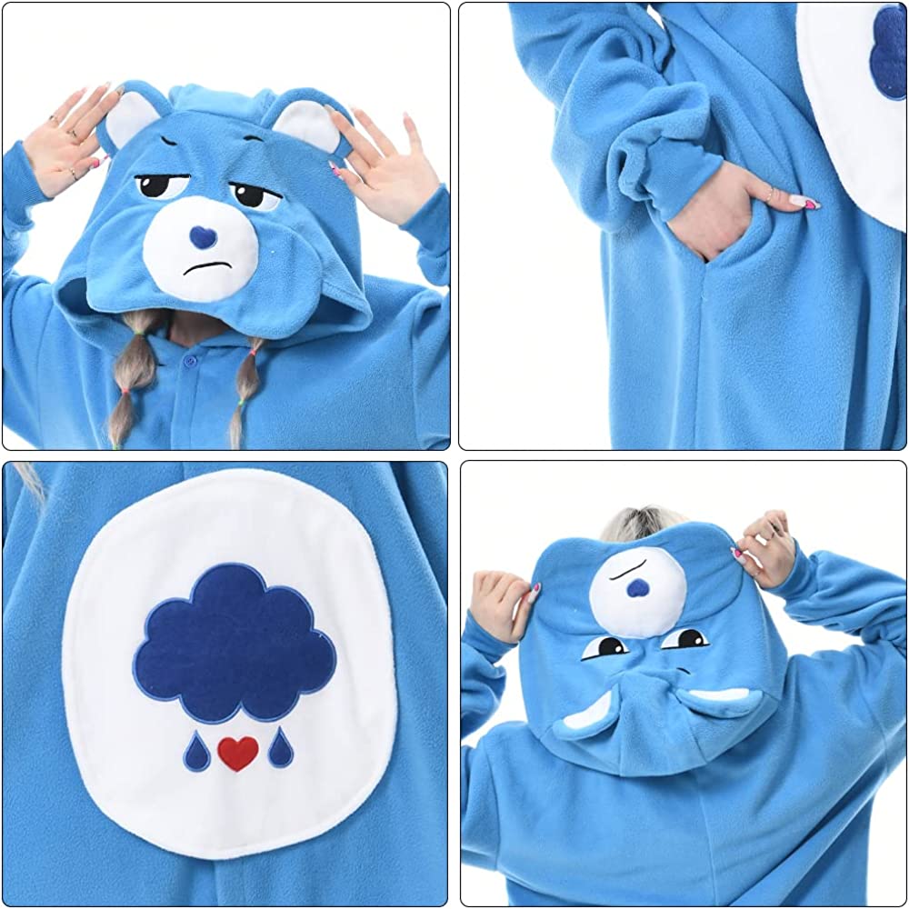 Blue Cloudy Bear Adult One Piece Paiamas Plush Costume