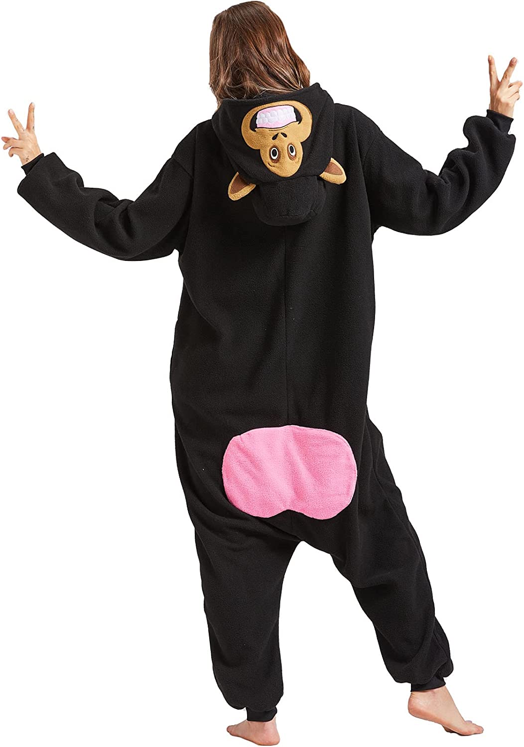 Adult Gorilla Onesie Pajamas Halloween Animal Party Costume