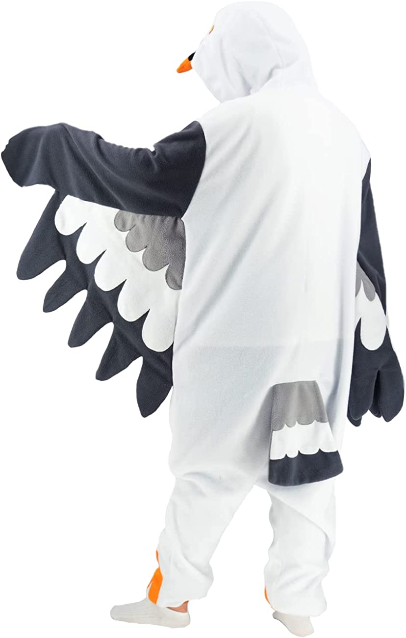 Adult Seagull One Piece Pajamas Animal Cosplay Halloween