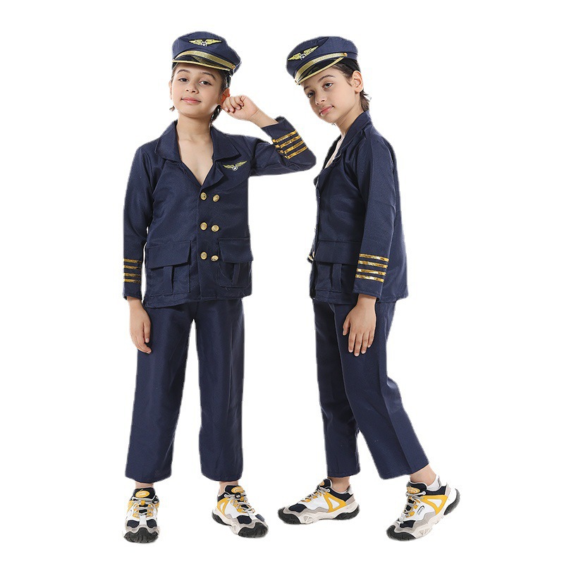 Halloween pilot costume astronaut captain costume police camouflage engineer doctor nurse children's performance