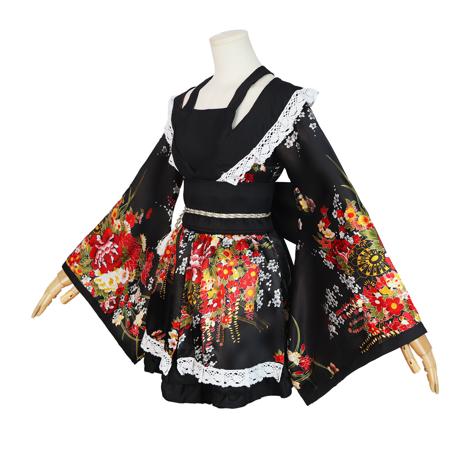 Movie Maria Cosplay Costumes Women Lolita Dresses Party Carnival Halloween Black Kimono Robe Outfits