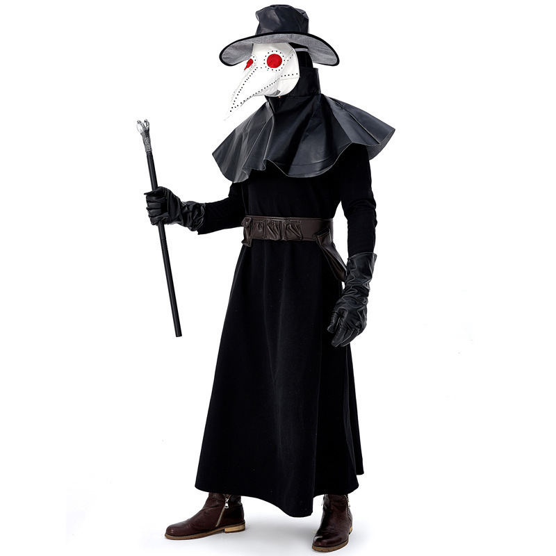 Plague Doctor Costume Dark Bird Men's Dungeon Woodpecker Beak Movie Character Outfits Suits