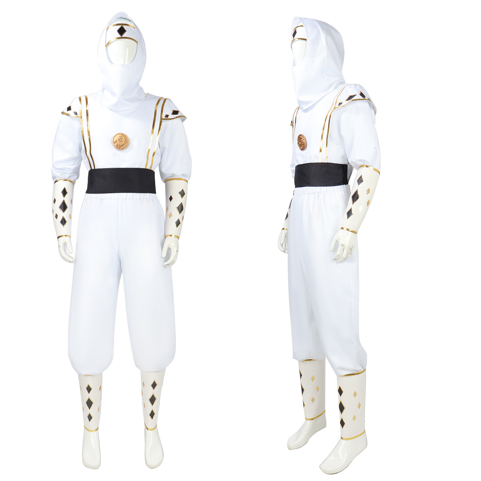 Tommy Oliver White Ninja Ranger Cosplay Costumes Top Level Outfits